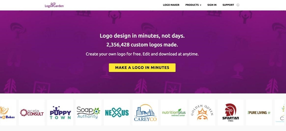 Logo Garden 免费设计名片、logo网站