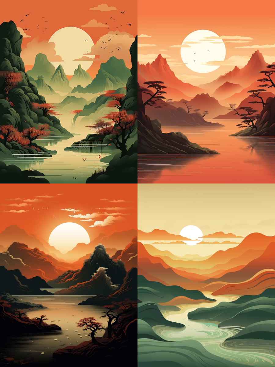 Midjourney 中国山水风格海报和关键词